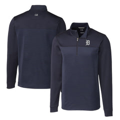 Detroit Tigers Cutter & Buck Big & Tall Traverse Stripe Stretch DryTec Quarter-Zip Top Sale