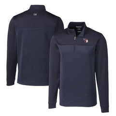 Cleveland Guardians Cutter & Buck Big & Tall Traverse Stretch Eco Stripe DryTec Quarter-Zip Top Clearance