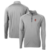 Cleveland Guardians Cutter & Buck Big & Tall Adapt Eco Knit Stretch Recycled Raglan DryTec Quarter-Zip Top for sale