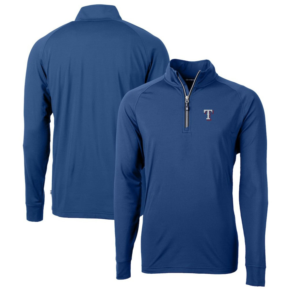 Texas Rangers Cutter & Buck Big & Tall Adapt Eco Knit Stretch Recycled Quarter-Zip Pullover Top for sale