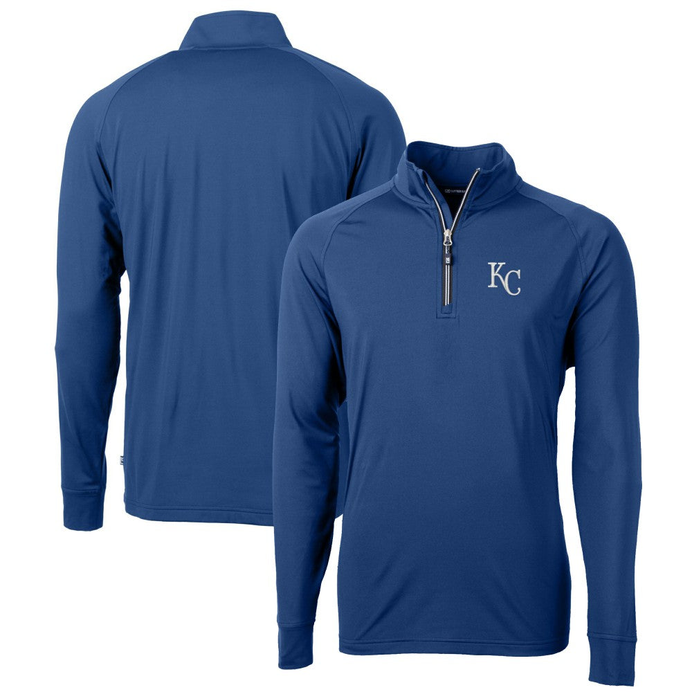 Kansas City Royals Cutter & Buck Big & Tall Adapt Eco Knit Stretch Recycled Quarter-Zip Pullover Top Clearance