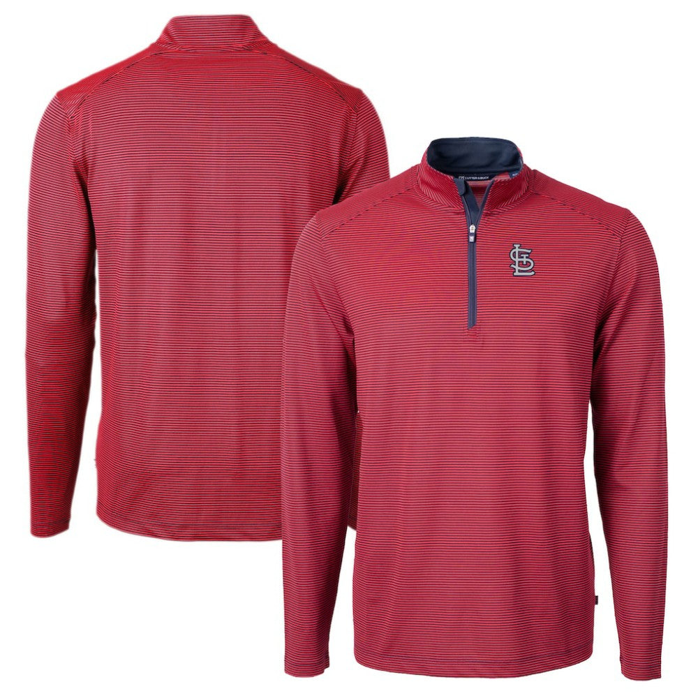 St. Louis Cardinals Cutter & Buck Big & Tall Virtue Eco Pique Micro Stripe Quarter-Zip Jacket Online