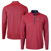 St. Louis Cardinals Cutter & Buck Big & Tall Virtue Eco Pique Micro Stripe Quarter-Zip Jacket Online