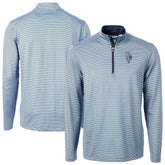 Kansas City Royals Cutter & Buck Virtue Eco Pique Micro Stripe Recycled Quarter-Zip Pullover Top for sale