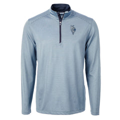 Kansas City Royals Cutter & Buck Virtue Eco Pique Micro Stripe Recycled Quarter-Zip Pullover Top for sale