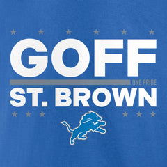 Jared Goff & Amon-Ra St. Brown Detroit Lions Election Players T-Shirt Blue - NFL