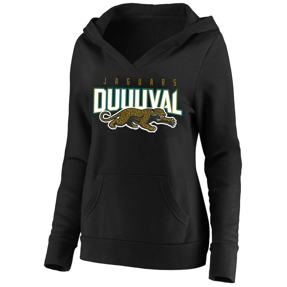 Jacksonville Jaguars Women's Plus Size Retro Logo Pullover Hoodie Black - Mitchell & Ness