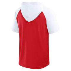 Detroit Red Wings - Logo Athletic Prime Raglan Short Sleeve Pullover Hoodie Red
