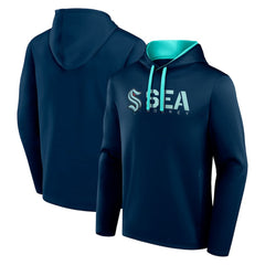 Seattle Kraken Logo Athletic Head Start Pullover Hoodie Navy