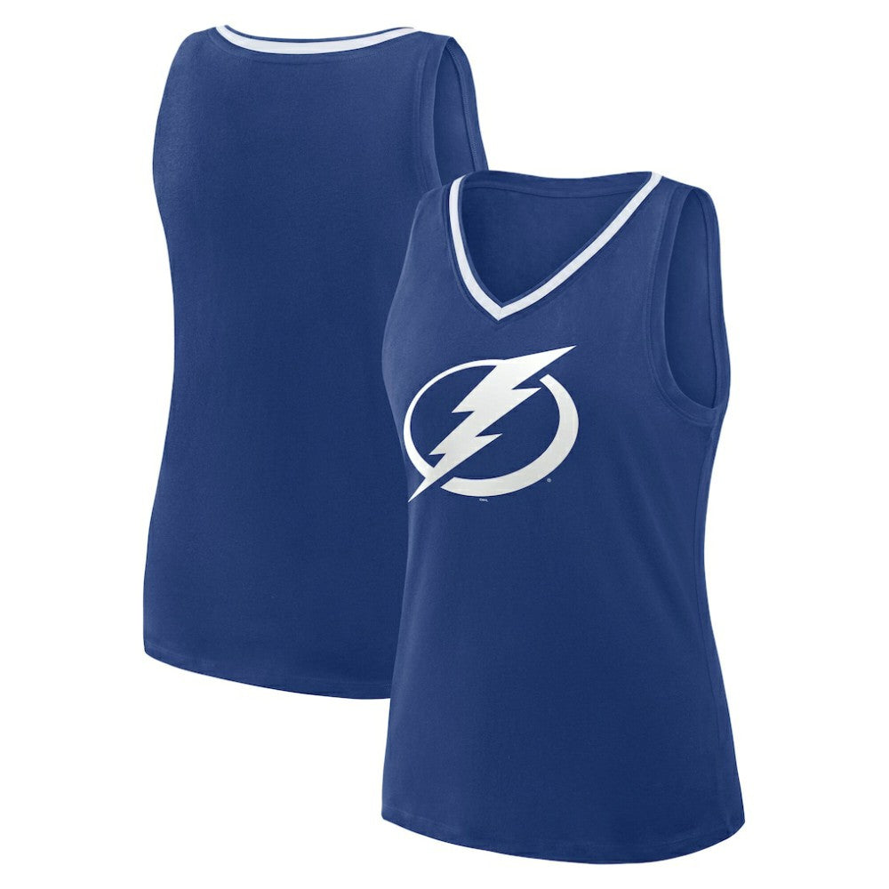 Tampa Bay Lightning - Logo Athletic Women's Stellar Win V-Neck Tank Top Blue