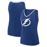 Tampa Bay Lightning - Logo Athletic Women's Stellar Win V-Neck Tank Top Blue
