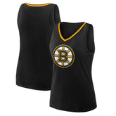 Boston Bruins Logo Athletic Women's Stellar Win V-Neck Tank Top Black