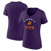 NBA - Phoenix Suns Logo Athletic Women's Unrivaled V-Neck T-Shirt - Purple