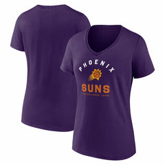 NBA - Phoenix Suns Logo Athletic Women's Unrivaled V-Neck T-Shirt - Purple