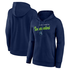 NBA - Minnesota Timberwolves Logo Athletic Women's Triumphant V-Neck Pullover Hoodie - Navy