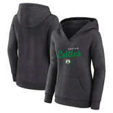 NBA - Boston Celtics Logo Athletic Women's Triumphant V-Neck Pullover Hoodie - Heather Charcoal