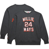 Willie Mays San Francisco Giants Mitchell & Ness Legends Collection Vintage Logo Name & Number Fleece Pullover Sweatshirt Sale