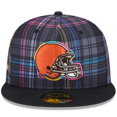 Cleveland Browns New Era 2024 NFL Crucial Catch Plaid 59FIFTY Fitted Hat Black - NFL