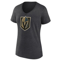 Vegas Golden Knights Women's Primary Logo V-Neck T-Shirt Charcoal