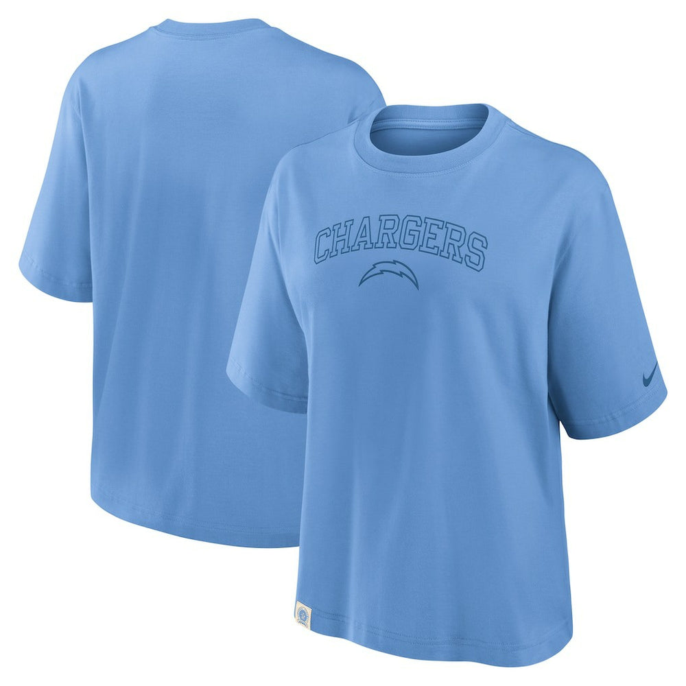 Los Angeles Chargers Women's Glory Arch Boxy T-Shirt Powder Blue - Nike