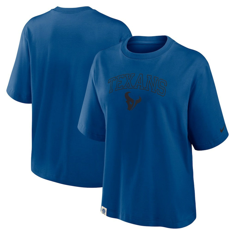 Houston Texans Women's Glory Arch Boxy T-Shirt Blue - Nike