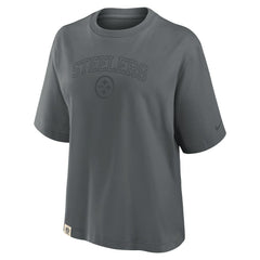 Pittsburgh Steelers Women's Glory Arch Boxy T-Shirt Charcoal - Nike