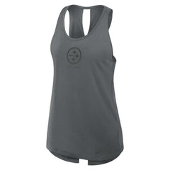 Pittsburgh Steelers Women's Glory Open-Back Crisscross Dri-FIT Tank Top Charcoal - Nike