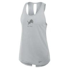 Detroit Lions Women's Glory Open-Back Crisscross Dri-FIT Tank Top Gray - Nike