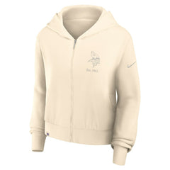 Minnesota Vikings Women's Glory Cropped Full-Zip Hoodie Cream - Nike