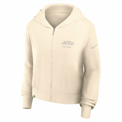 New York Jets Women's Glory Cropped Full-Zip Hoodie Cream - Nike