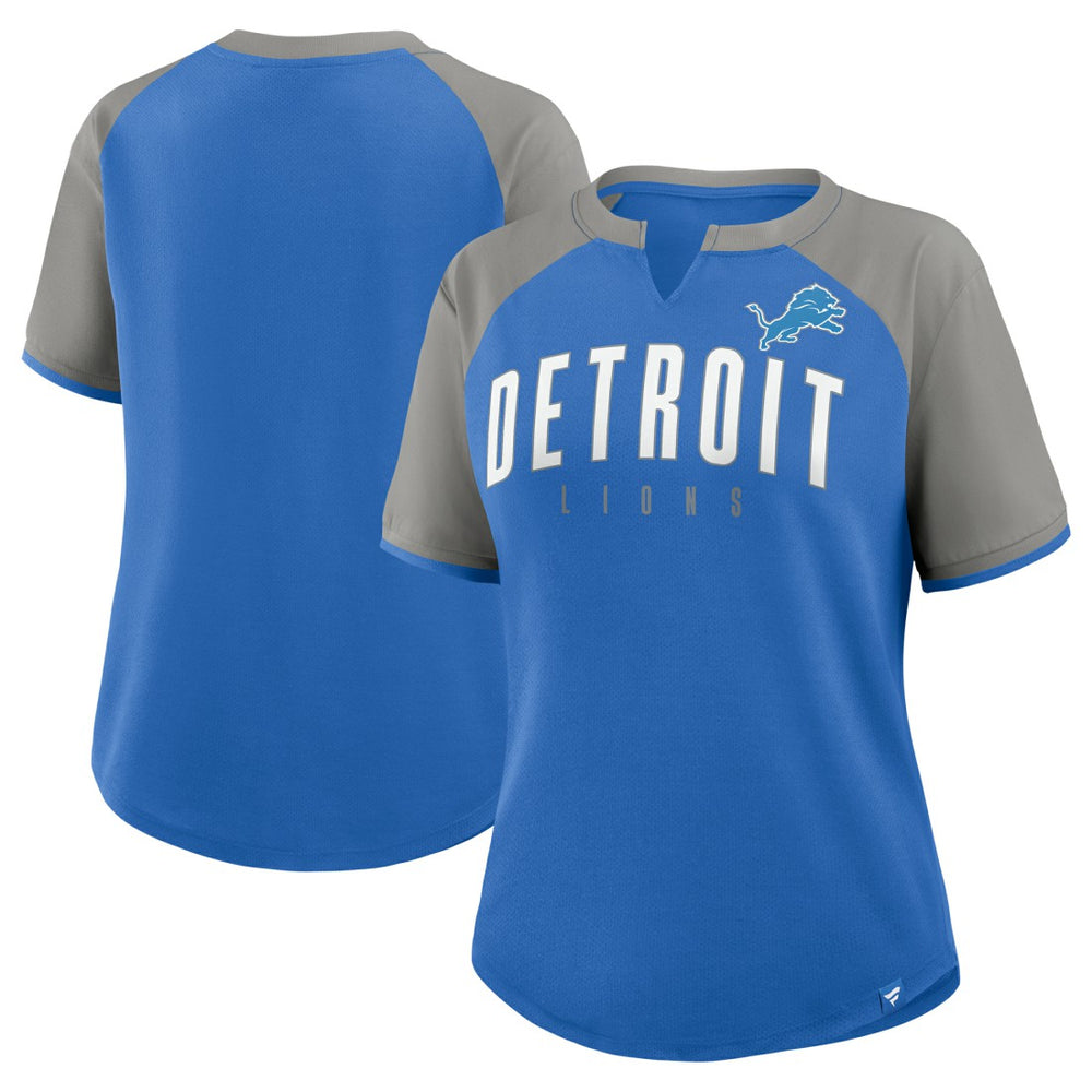 Detroit Lions Women's Height Advantage T-Shirt Blue/Silver - Fanatics