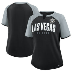 Las Vegas Raiders Women's Height Advantage T-Shirt Black/Silver - Fanatics