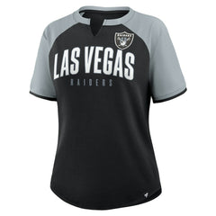 Las Vegas Raiders Women's Height Advantage T-Shirt Black/Silver - Fanatics