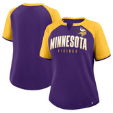 Minnesota Vikings Women's Height Advantage T-Shirt Purple/Gold - Fanatics