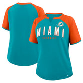 Miami Dolphins Women's Height Advantage T-Shirt Aqua/Orange - Fanatics