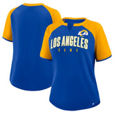 Los Angeles Rams Women's Height Advantage T-Shirt Royal/Gold - Fanatics