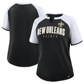 New Orleans Saints Women's Height Advantage T-Shirt Black/White - Fanatics