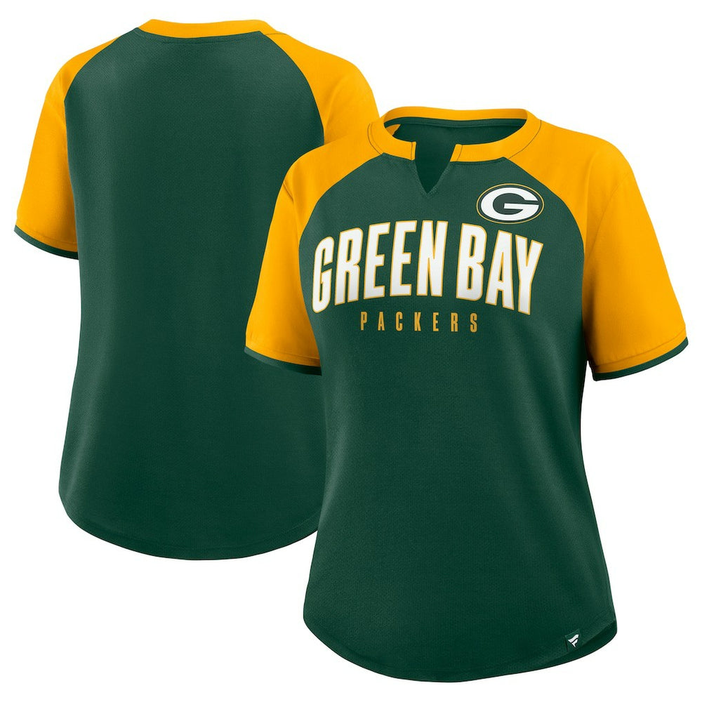 Green Bay Packers Women's Height Advantage T-Shirt Green/Gold - Fanatics
