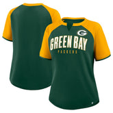 Green Bay Packers Women's Height Advantage T-Shirt Green/Gold - Fanatics