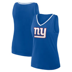 New York Giants Logo Athletic Women's Stellar Win V-Neck Tank Top Royal - NFL