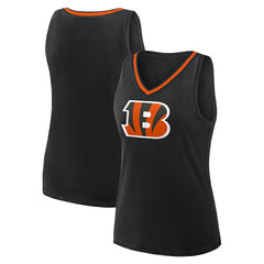 Cincinnati Bengals Logo Athletic Women's Stellar Win V-Neck Tank Top Black - NFL