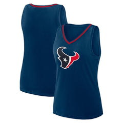 Houston Texans Logo Athletic Women's Stellar Win V-Neck Tank Top Navy - NFL