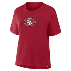 San Francisco 49ers Women's Line Em Up T-Shirt Scarlet - Fanatics