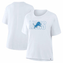 Detroit Lions Women's Line Em Up T-Shirt Ash - Fanatics