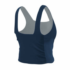 Dallas Cowboys New Era Women's Reversible Cropped Sport Classics Tank Top Navy/Gray - NFL