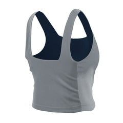 Dallas Cowboys New Era Women's Reversible Cropped Sport Classics Tank Top Navy/Gray - NFL