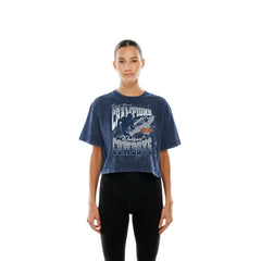 Dallas Cowboys New Era Women's Cropped Boxy Sport Classics Mineral Wash T-Shirt Navy - NFL