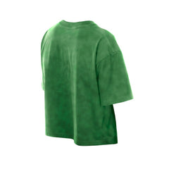 Philadelphia Eagles New Era Women's Cropped Boxy Sport Classics Mineral Wash T-Shirt Kelly Green - NFL