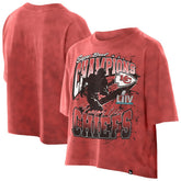 Kansas City Chiefs New Era Women's Cropped Boxy Sport Classics Mineral Wash T-Shirt Red - NFL