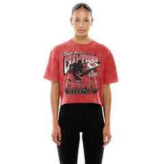 Kansas City Chiefs New Era Women's Cropped Boxy Sport Classics Mineral Wash T-Shirt Red - NFL